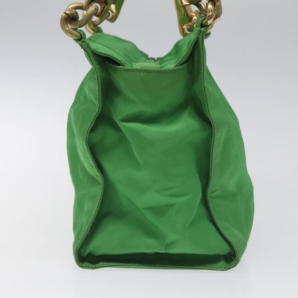 PRADA Hand Bag Nylon Green Gold Auth EC012 - Picture 4 of 16
